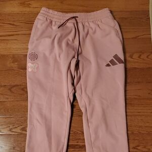Adidas  James Harden Mens Medium Athletic Embroidered Pink Basketball Sweatpants